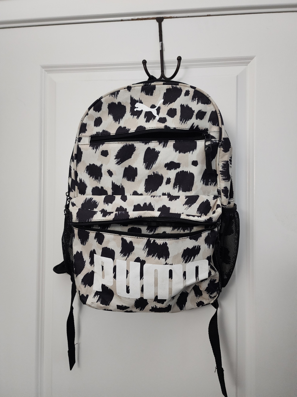 Puma Black & White Leopard Print Backpack